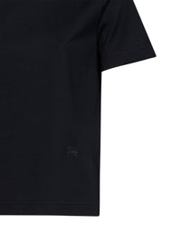 BURBERRY Burberry Women Black Cotton T-Shirt With Check Ties