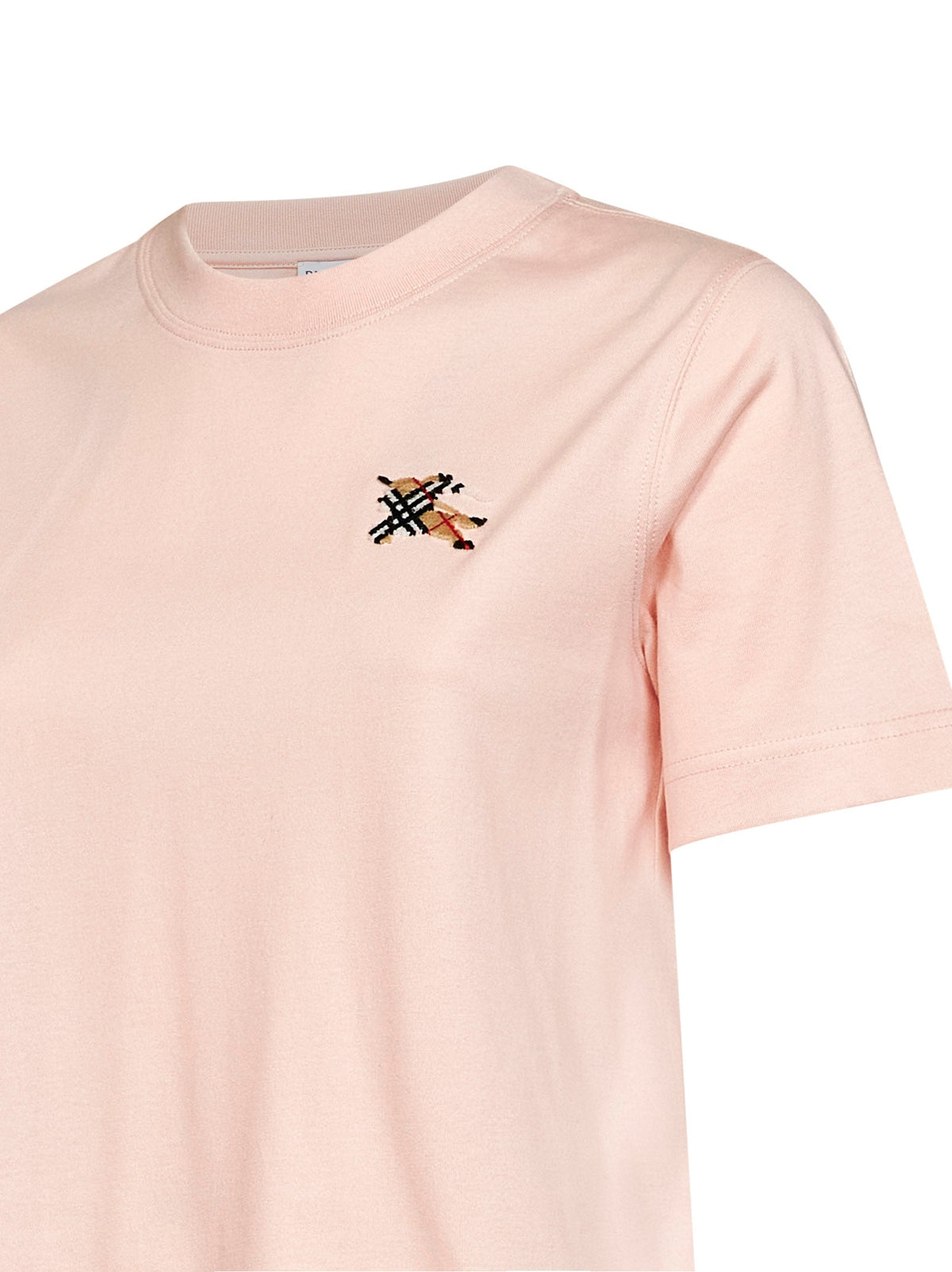 Burberry Women Pink Cotton T-Shirt With Knight Check