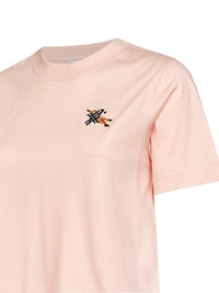 Burberry Women Pink Cotton T-Shirt With Knight Check