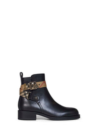 BURBERRY Burberry Women Black Leather Huntley Ankle Boots