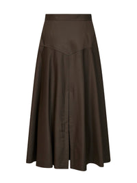 BURBERRY Burberry Women Green Wool Twill Belted Midi Skirt