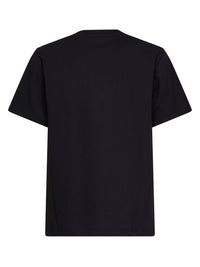 Burberry Men Black Cotton T-Shirt With Knight Check