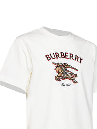 BURBERRY Burberry Men Chalk Cotton T-Shirt With Knight Check