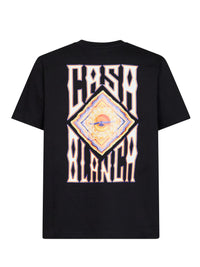CASABLANCA Casablanca Men Black Jersey Hermons Mirage Printed T-Shirt