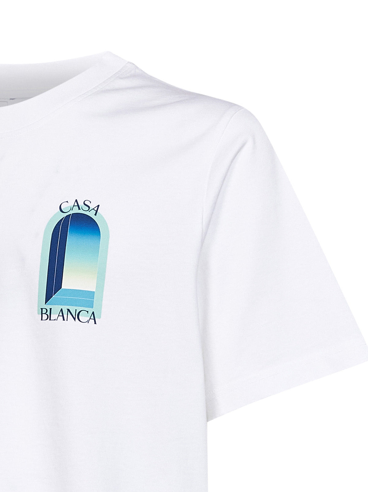 CASABLANCA Casablanca Men White Cotton Jersey Gradient L'arche T-Shirt