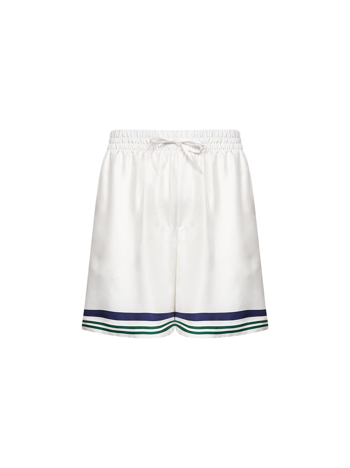 CASABLANCA Casablanca Men White Silk Hotel Emblem Shorts