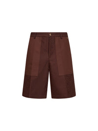 CASABLANCA Casablanca Men Dark Brown Cotton Monogram Cargo Shorts