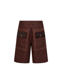 CASABLANCA Casablanca Men Dark Brown Cotton Monogram Cargo Shorts