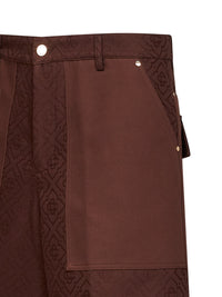 CASABLANCA Casablanca Men Dark Brown Cotton Monogram Cargo Shorts