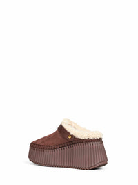 CHLOé Chloé Women Sharp Brown Nama Wedge Mules