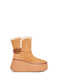 Chloé Women Pottery Brown Suede Cowhide Nama Ankle Boots