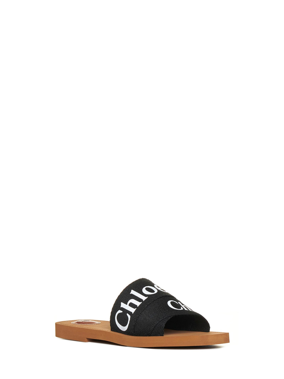 CHLOé Chloé Women Woody Linen Flat Sandals