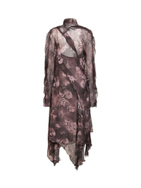 DIESEL Diesel Women Brown Chiffon And Crêpe D-Riadi Asymmetric Midi Dress