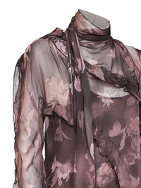 DIESEL Diesel Women Brown Chiffon And Crêpe D-Riadi Asymmetric Midi Dress