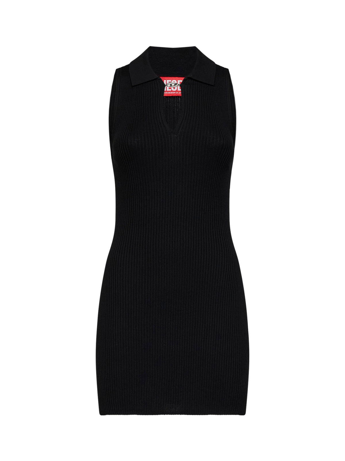 DIESEL Diesel Women Black Ribbed Knit M-Lilma Mini Dress