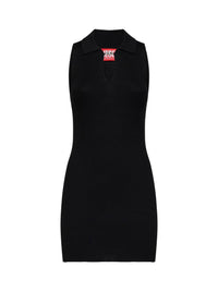 DIESEL Diesel Women Black Ribbed Knit M-Lilma Mini Dress