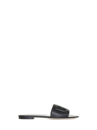 Dolce & Gabbana Women Calfskin Slides With Dg Millennials Logo