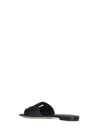 Dolce & Gabbana Women Calfskin Slides With Dg Millennials Logo