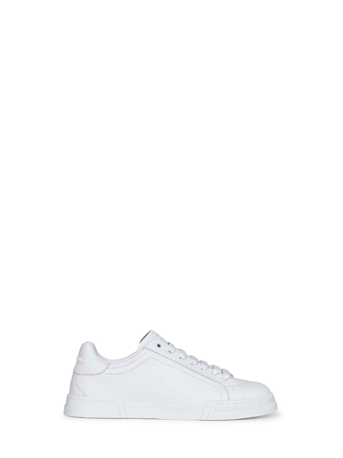 DOLCE & GABBANA Dolce & Gabbana Men White Calf Leather Portofino Sneakers