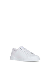 DOLCE & GABBANA Dolce & Gabbana Men White Calf Leather Portofino Sneakers