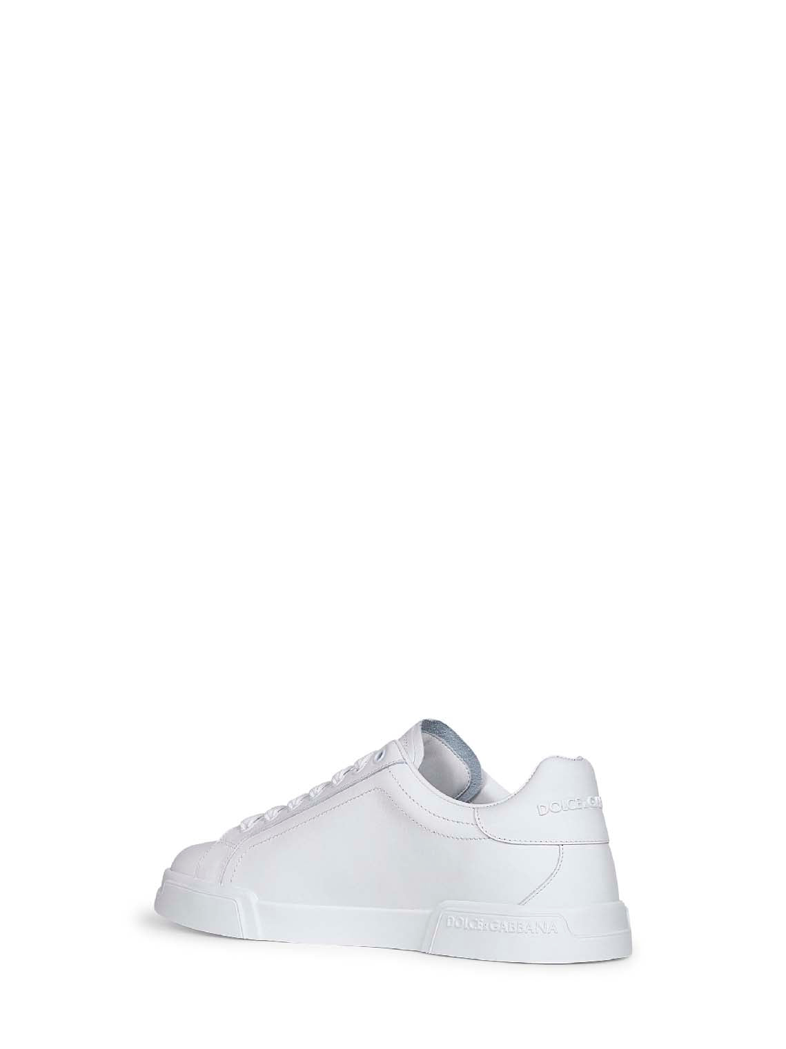 DOLCE & GABBANA Dolce & Gabbana Men White Calf Leather Portofino Sneakers