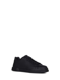 DOLCE & GABBANA Dolce & Gabbana Men Black Calf Leather Portofino Sneakers