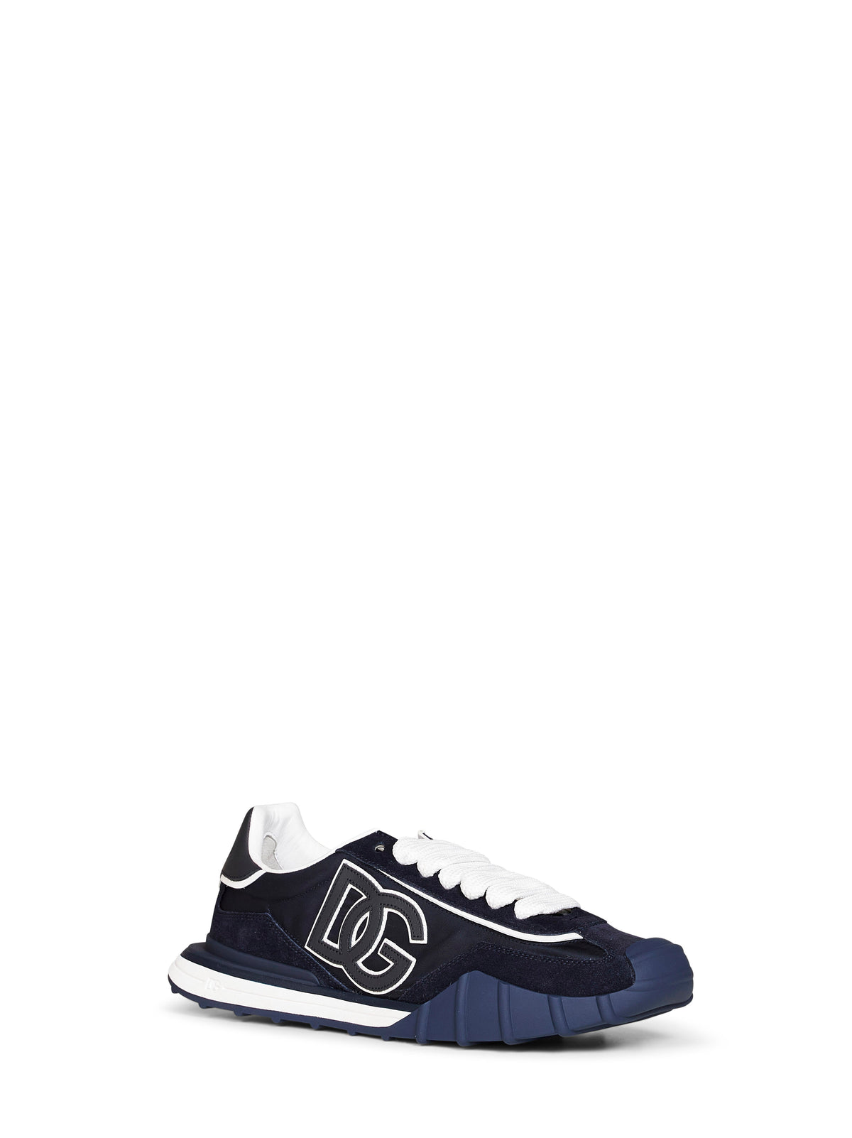 Dolce & Gabbana Men Blue Nylon And Suede Dg Athletic Sneakers