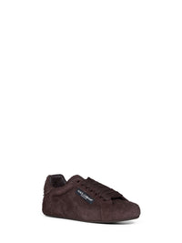 Dolce & Gabbana Men Dark Brown Suede Split Leather Portofino Soft Sneakers