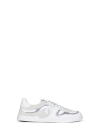 Dolce & Gabbana Men White And Ice Nappa Calfskin And Suede Portofino Sneakers