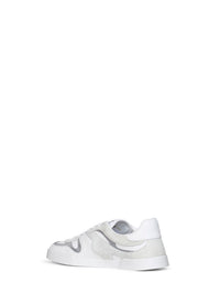 Dolce & Gabbana Men White And Ice Nappa Calfskin And Suede Portofino Sneakers