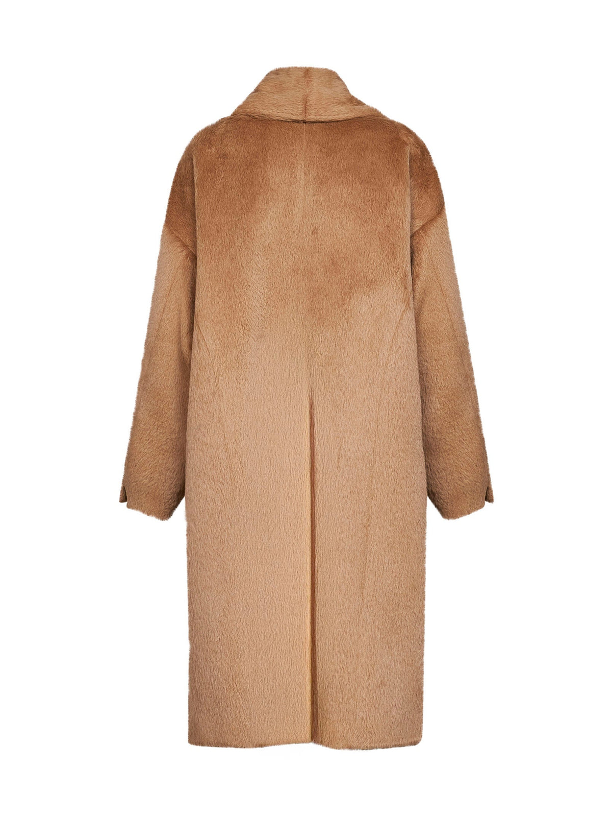 DOLCE & GABBANA Dolce & Gabbana Women Dark Beige Alpaca And Virgin Wool Scarf Coat