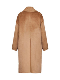 DOLCE & GABBANA Dolce & Gabbana Women Dark Beige Alpaca And Virgin Wool Scarf Coat