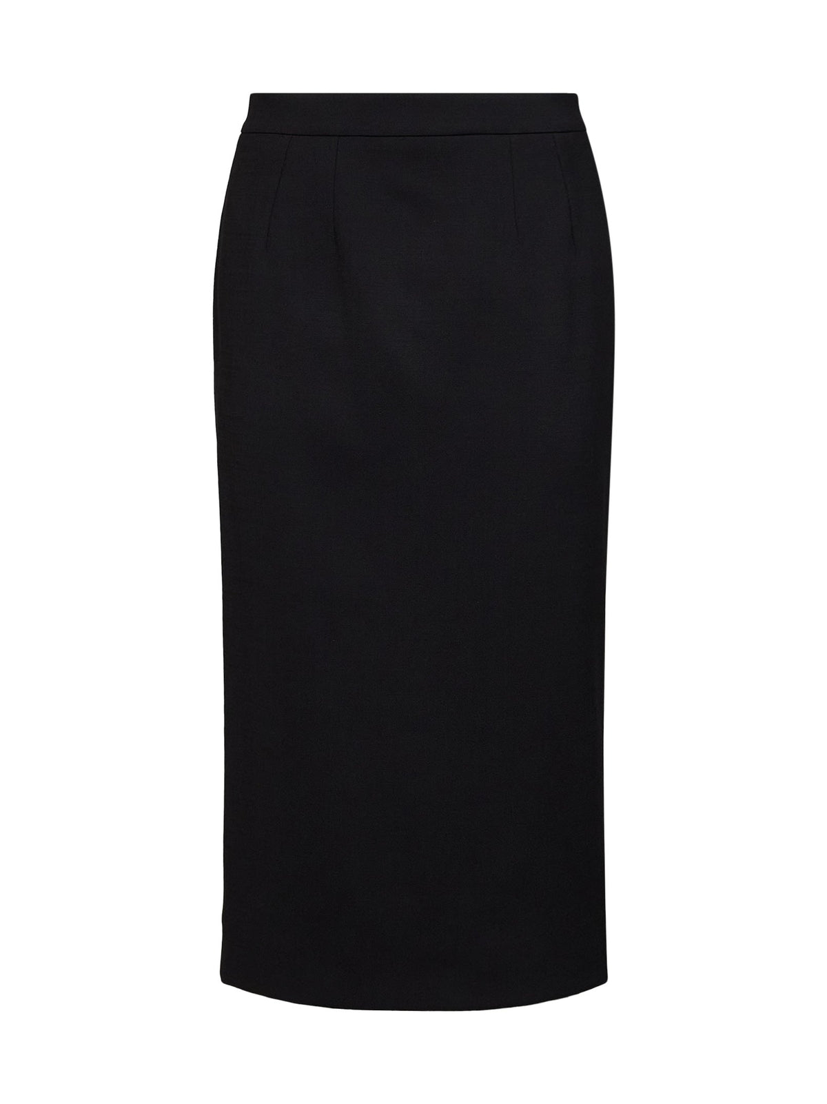 Dolce & Gabbana Women Black Stretch Wool Midi Pencil Skirt