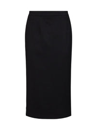 Dolce & Gabbana Women Black Stretch Wool Midi Pencil Skirt