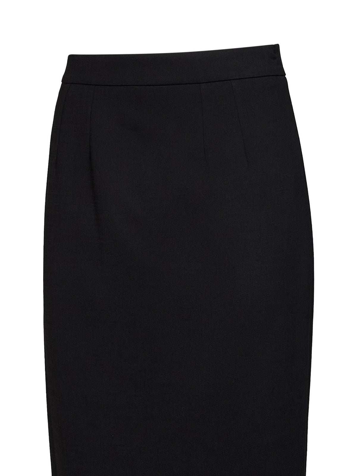 Dolce & Gabbana Women Black Stretch Wool Midi Pencil Skirt