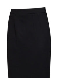 Dolce & Gabbana Women Black Stretch Wool Midi Pencil Skirt