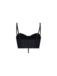 Dolce & Gabbana Women Black Stretch Satin Bustier Top