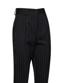 Dolce & Gabbana Women Black Pinstriped Stretch Wool Cigarette Trousers