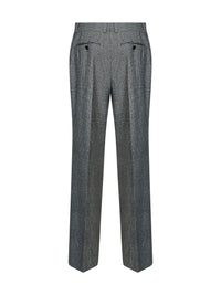 Dolce & Gabbana Women Black And White Prince Of Wales Check Wool And Cashmere Straight-Leg Trousers