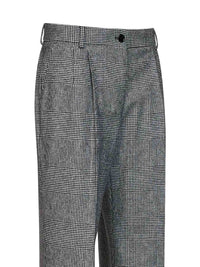 Dolce & Gabbana Women Black And White Prince Of Wales Check Wool And Cashmere Straight-Leg Trousers