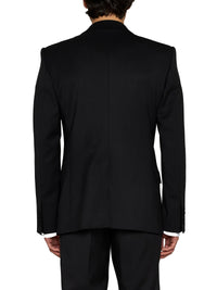 DOLCE & GABBANA Dolce & Gabbana Men Black Stretch Wool Sicilia Tuxedo Blazer