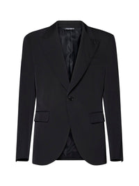 DOLCE & GABBANA Dolce & Gabbana Men Black Technical Fabric Sicilia Single-Breasted Blazer