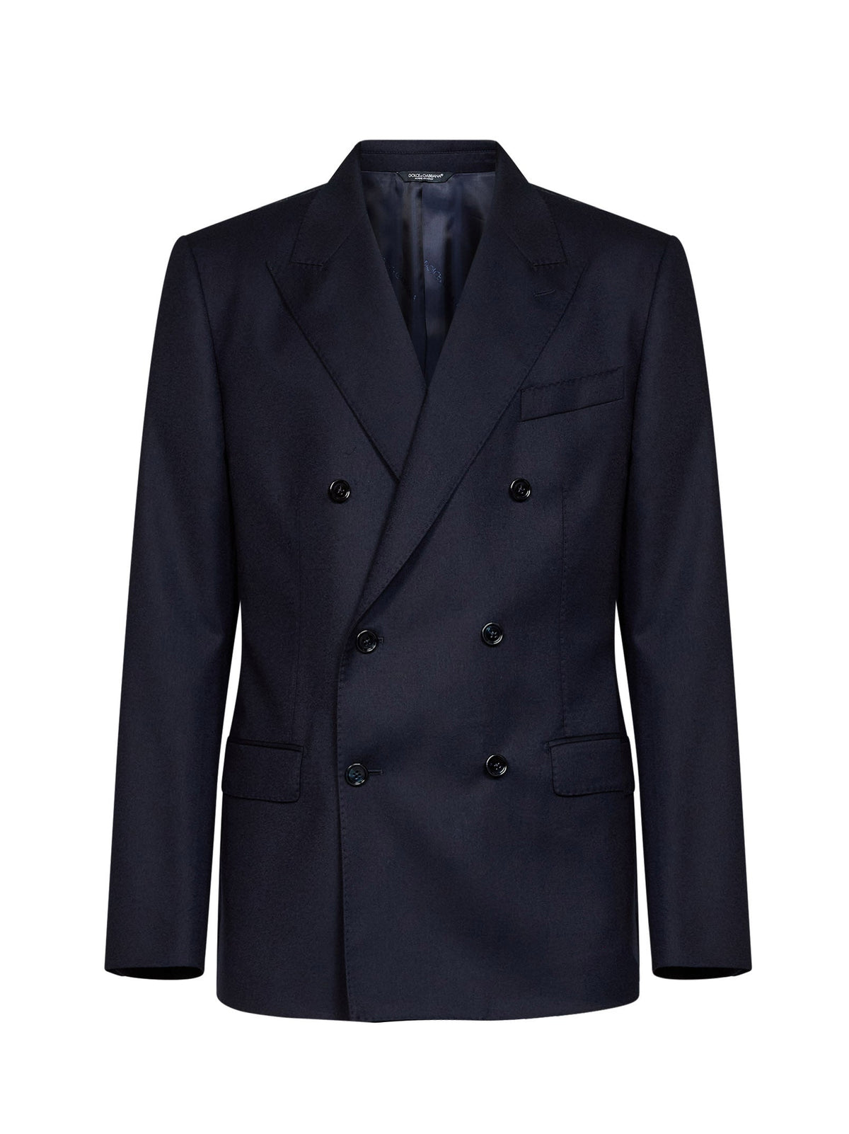 DOLCE & GABBANA Dolce & Gabbana Men Blue Stretch Wool Martini Light Double-Breasted Jacket