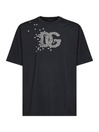 Dolce & Gabbana Men Black Cotton Logo-Printed T-Shirt