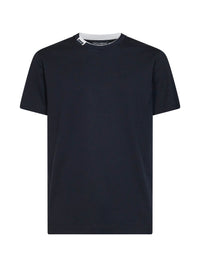DOLCE & GABBANA Dolce & Gabbana Men Dark Blue Cotton Jersey T-Shirt With Logo Label