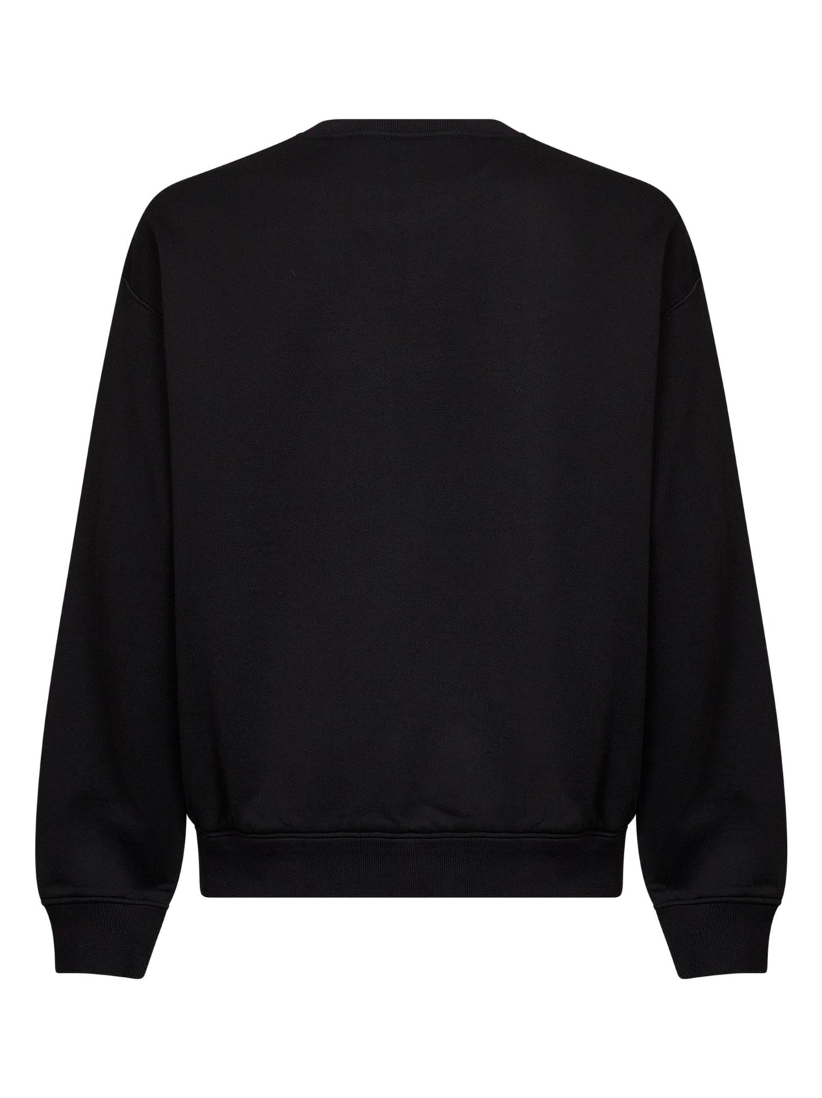 DOLCE & GABBANA Dolce & Gabbana Men Black Cotton Embroidered Crewneck Sweatshirt