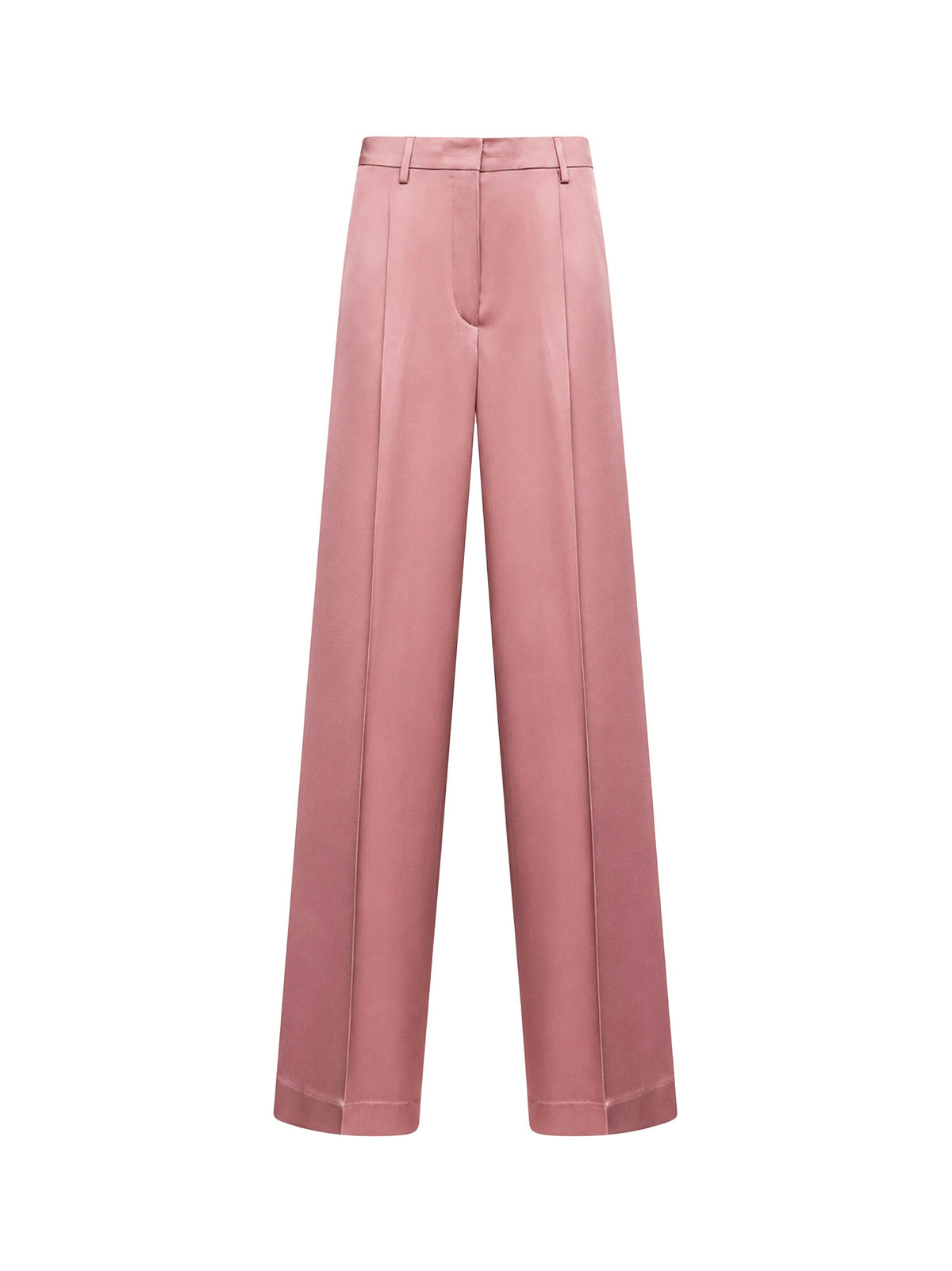 Dries Van Noten Women Old Rose Fluid Crepe Satin Portias Straight-Leg Trousers