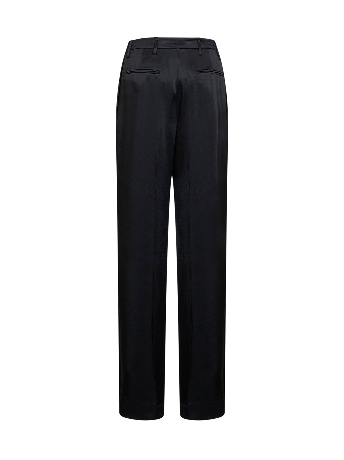 Dries Van Noten Women Black Fluid Crepe Satin Portias Straight-Leg Trousers