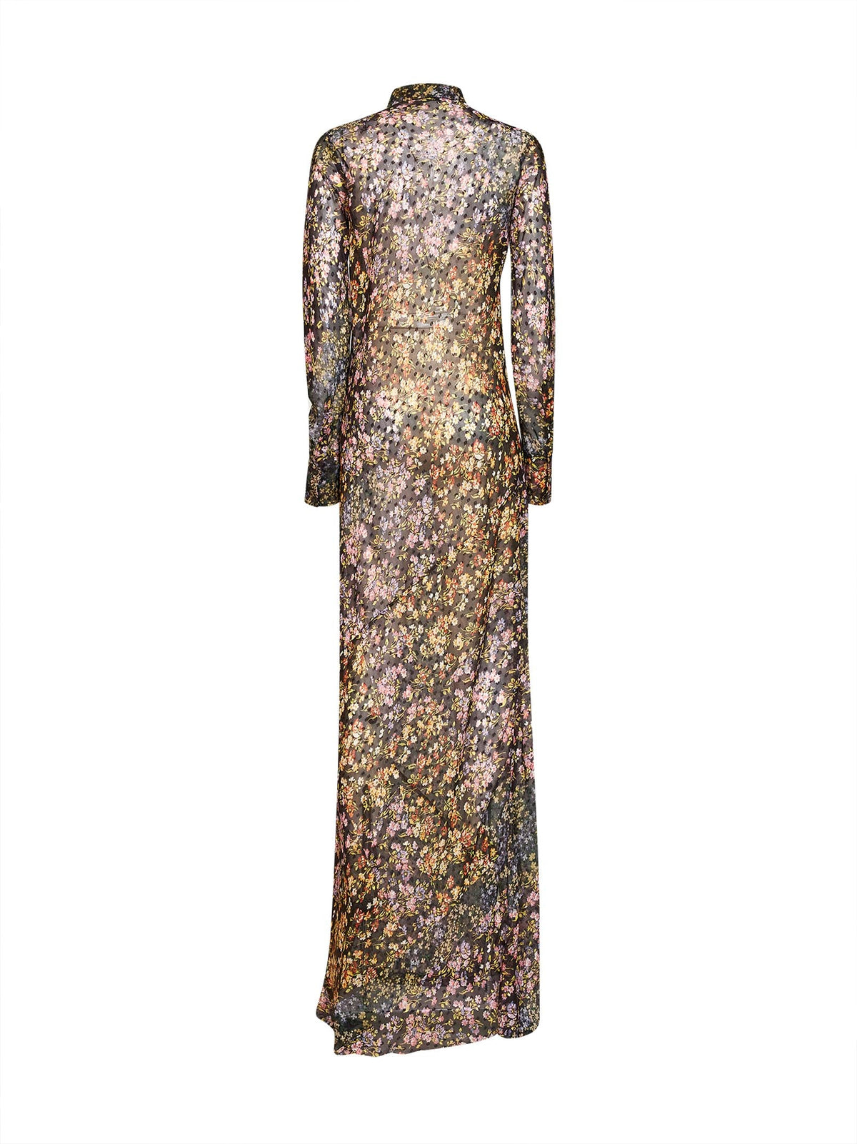 Dries Van Noten Women Aubergine Mini Floral Patchwork-Print Jacquard Dalima Long Shirt Dress