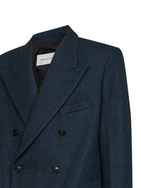 DRIES VAN NOTEN Dries Van Noten Men Bottle Green Wool Cloth Bosier Double-Breasted Jacket